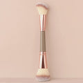 Single Dual-Ended Beauty Brush, Round Blush Brush + Large Powder Brush Soft Bristle Facial Makeup Tool